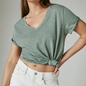 Lucky Brand Classic V-Neck balsam green